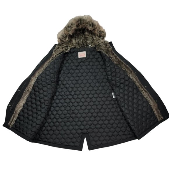 Levis Womens Faux Fur Lined Hooded Parka Jacket Sz 4X - Picture 6 of 10